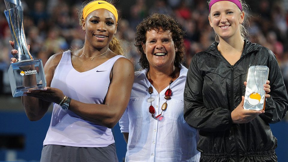 Serena Williams, Evonne Goolagong Cawley and Victoria AzarenkaBrisbane International, 2014. GETTY IMAGES