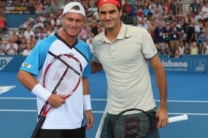 Lleyton Hewitt, Roger Federer, Brisbane International, 2014. GETTY IMAGES