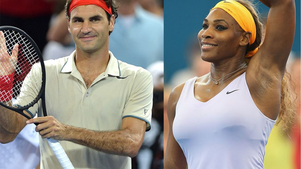 Roger Federer and Serena Williams, Brisbane International, 2014. GETTY IMAGES