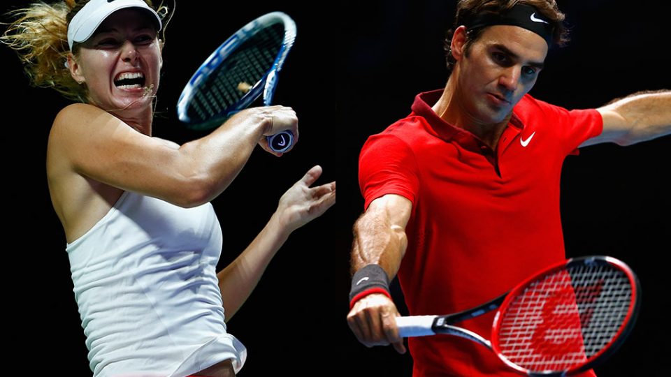 Maria Sharapova (L) and Roger Federer; Getty Images