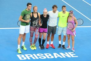 during day one of the 2015 Brisbane International at Pat Rafter Arena on January 4, 2015 in Brisbane, Australia.