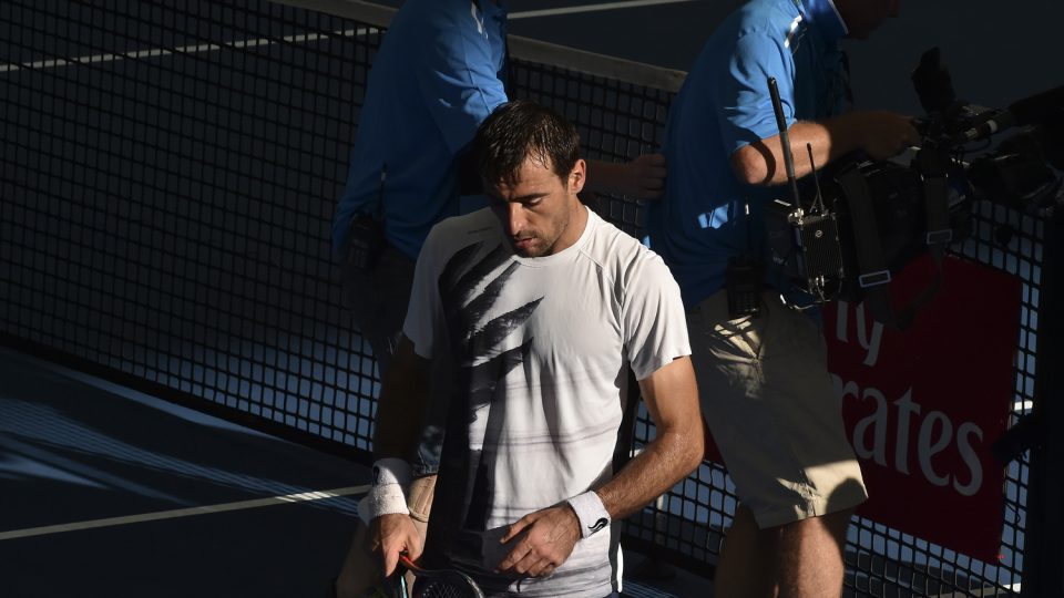 Croatia's Ivan Dodig leaves following his defeat against Milos Raonic of Canada. Picture: GETTY IMAGES