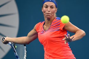 Yulia Putintseva hits a forehand in her loss to Karolina Pliskova - PHOTO: Getty Images