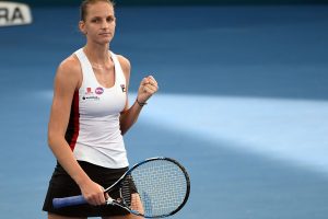 Karolina Pliskova celebrates during her first round win in Brisbane - PHOTO: Getty Images