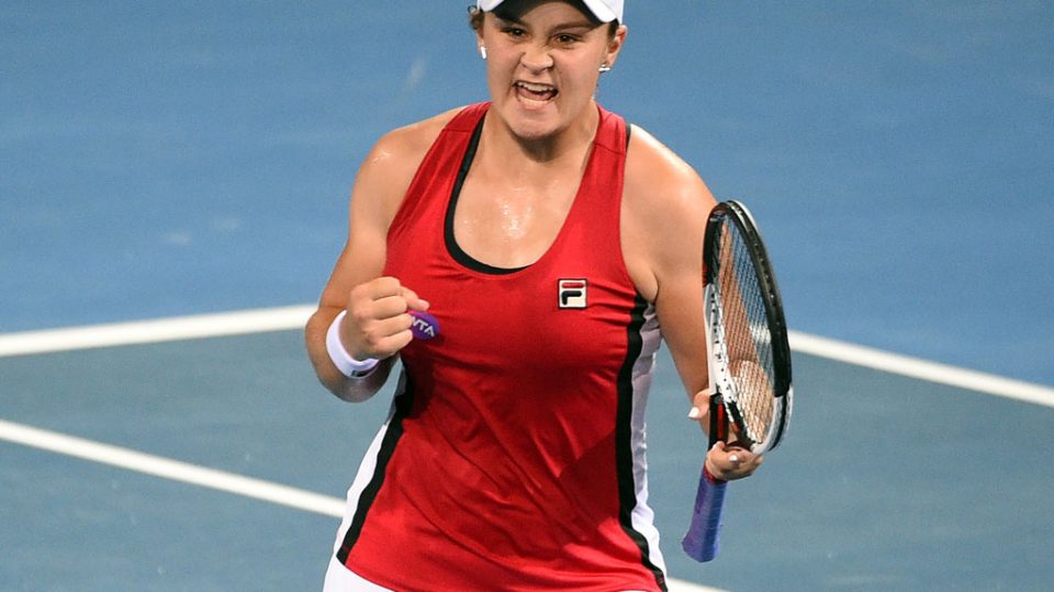 Ash Barty celebrates during her win over Aleksandra Krunic - PHOTO: Getty Images