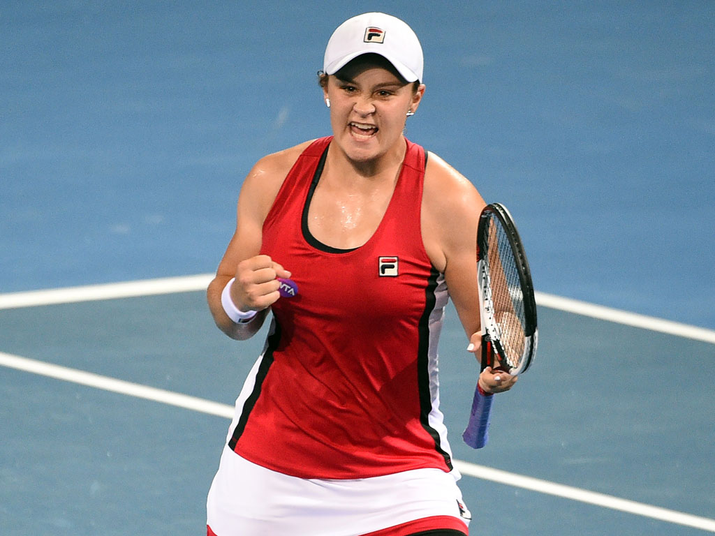 Ash Barty celebrates during her win over Aleksandra Krunic - PHOTO: Getty Images