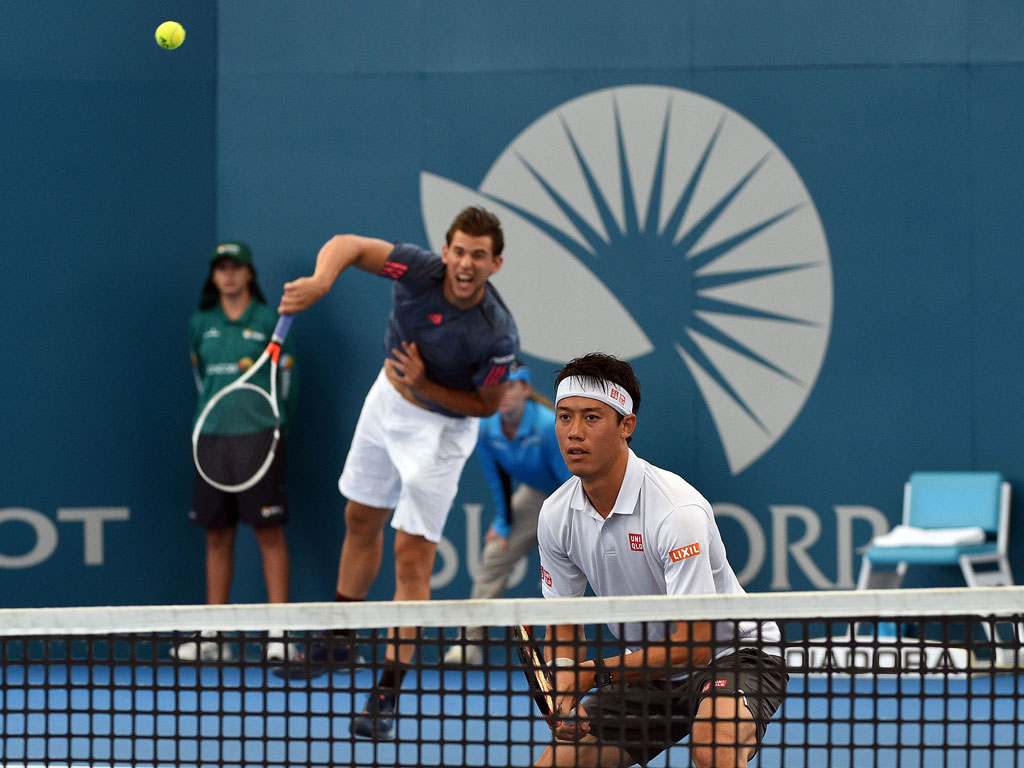 Dominic Thiem and Kei Nishikori during their victory over John Peers and Henri Kontinen - PHOTO: Getty Images