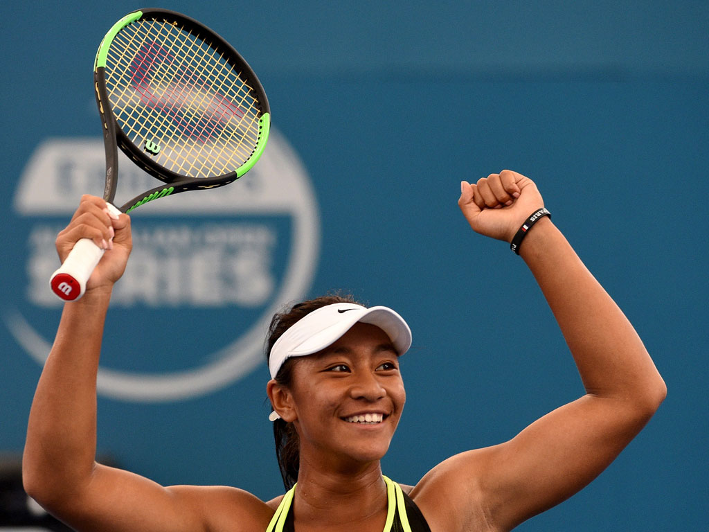 Destanee Aiava celebrates after her first pro tour win at the Brisbane International - PHOTO: Getty Images