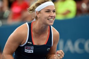 Dominika Cibulkova wins a crucial point at the Brisbane International - PHOTO: Getty Images