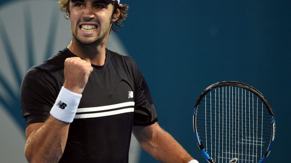 Jordan Thompson celebrates during his win over David Ferrer in Brisbane - PHOTO: Getty Images
