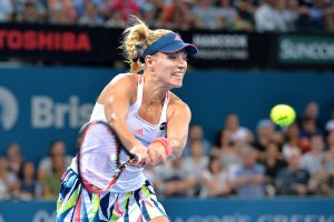 Angelique Kerber lifted her game in the third set to defeat Ash Barty at the Brisbane International on Wednesday night. Picture: GETTY IMAGES