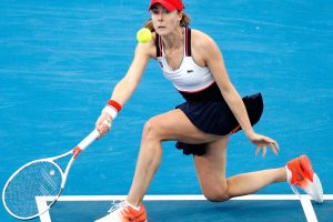 Alize Cornet in her semifinal against Garbine Muguruza in Brisbane - PHOTO: Getty Images