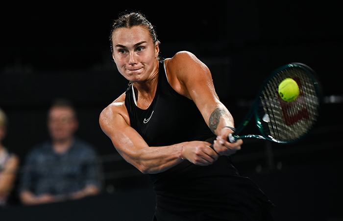 Aryna Sabalenka in action at Brisbane International 2024. Picture: Tennis Australia