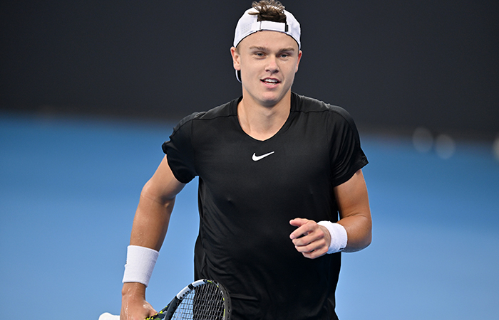 Holger Rune during his semifinal victory at Brisbane International 2024. Picture: Tennis Australia