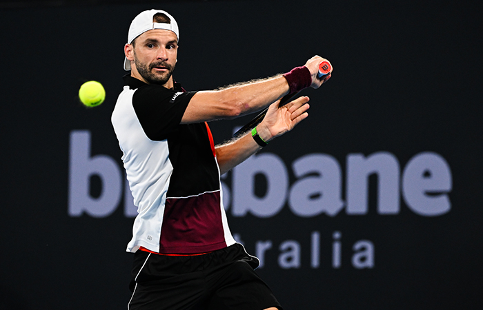 Grigor Dimitrov during his semifinal victory at Brisbane International 2024. Picture: Tennis Australia