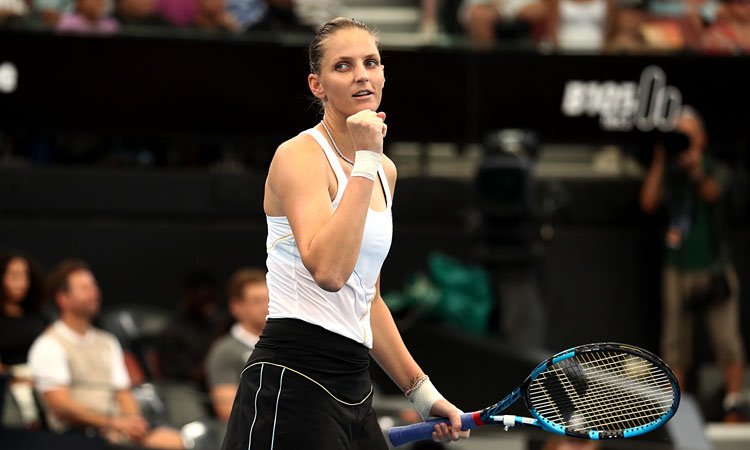 Karolina Pliskova, a three-time champion in Brisbane, moves on at the 2024 event.